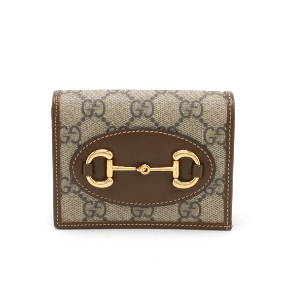 Gucci Horsebit bifold GG brown beige Supreme Wallet - Picture 1 of 8